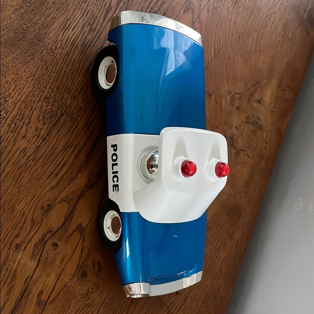 Blue and White Police Toy Car